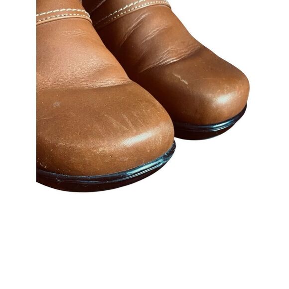 Vionic Elation Bayside Cinnamon Leather Orthaheel Buckle Clogs Mules Shoes Sz 8 - Picture 7 of 8